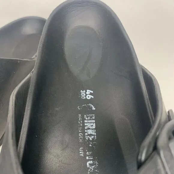 Birkenstocks Arizona Mens 46 Black Sandals Slide On Buckle Size 13 Rubber‎