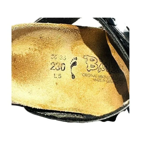 Birkenstock Womens Sandals Cork Footbed Strappy Buckle Slip On Black Size 36 / U