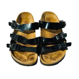 Birkenstock Womens Sandals Cork Footbed Strappy Buckle Slip On Black Size 36 / U