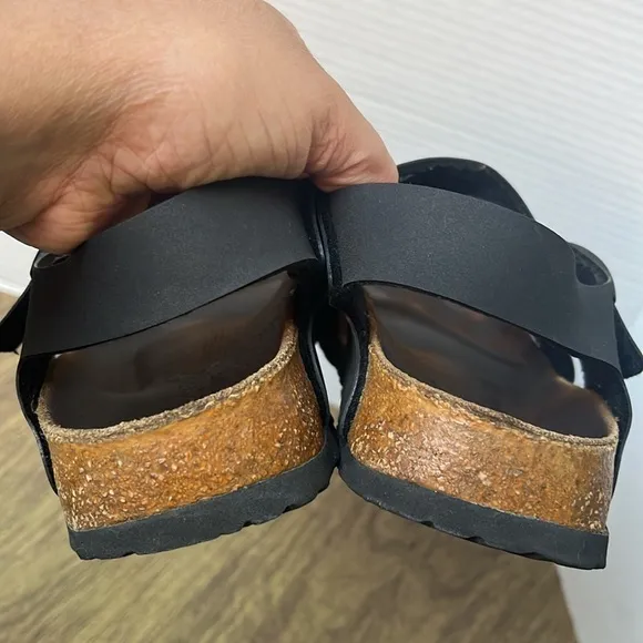 Birki's Black &quot;Rio&quot; Birko-Flor Sandals Size 7
