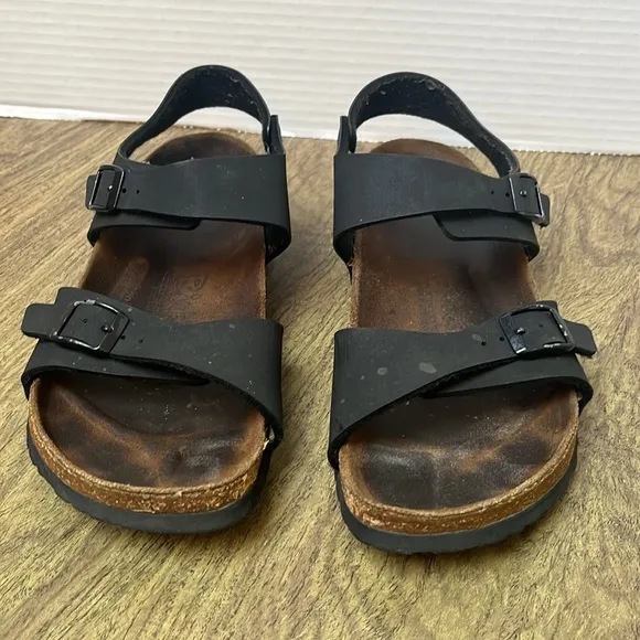 Birki's Black &quot;Rio&quot; Birko-Flor Sandals Size 7