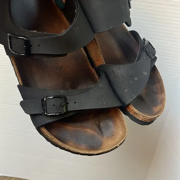 Birki's Black &quot;Rio&quot; Birko-Flor Sandals Size 7