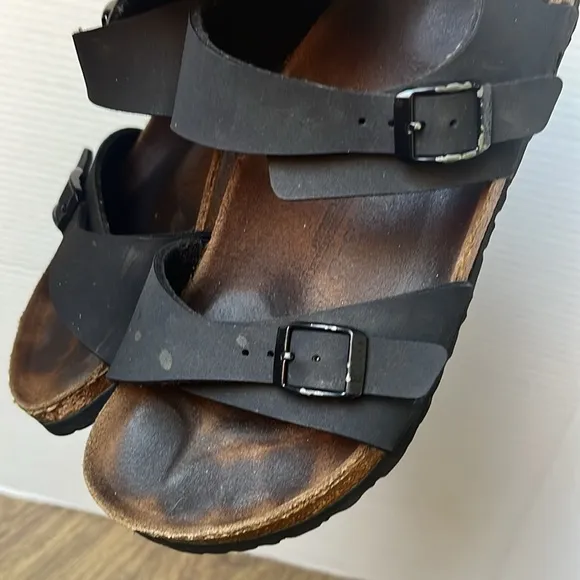 Birki's Black &quot;Rio&quot; Birko-Flor Sandals Size 7