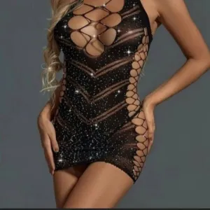 Black Rhinestone Studded Bodycon Dress • Sparkling Bodycon Bodysuit Lingerie