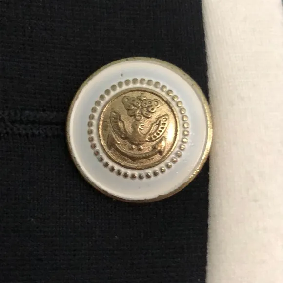 BLAZER W/WHITE PIPING &amp; NAUTICAL GOLDTONE BUTTONS
