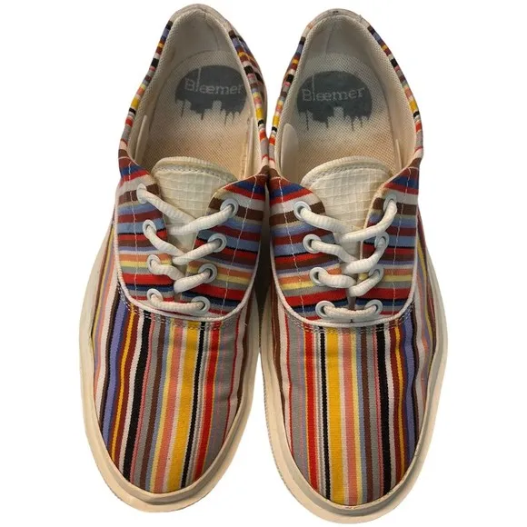 BLEEMER Striped Sneakers Mens Lace Up Size 40/8