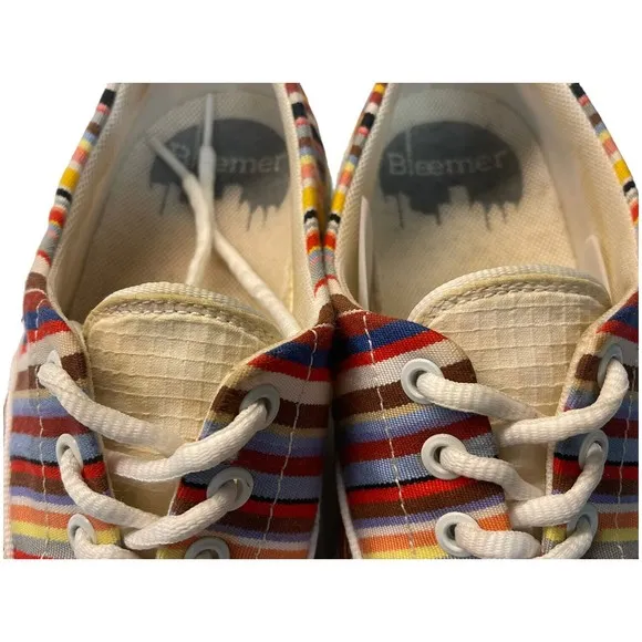 BLEEMER Striped Sneakers Mens Lace Up Size 40/8