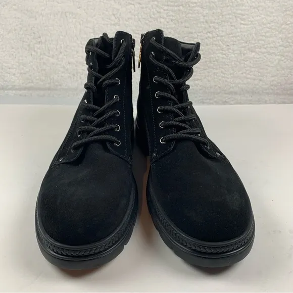 Blondo Dean Waterproof Boots‎ Lace Up Black Suede Size 10.5 NWOB 7150