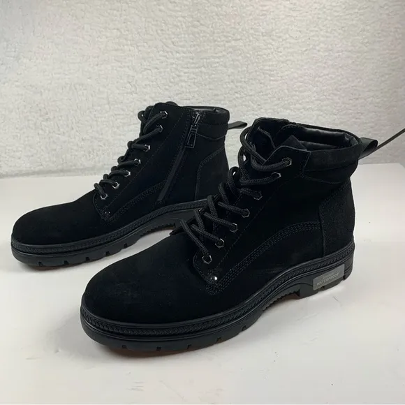 Blondo Dean Waterproof Boots‎ Lace Up Black Suede Size 10.5 NWOB 7150
