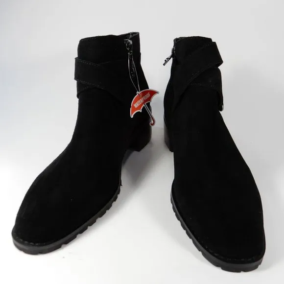 BLONDO Shanna Waterproof BOOTIES Ankle Boots Size 7.5 Black Suede NEW $149
