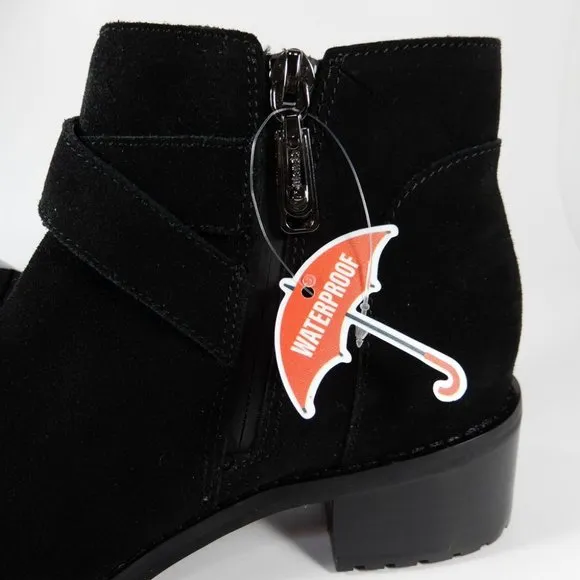 BLONDO Shanna Waterproof BOOTIES Ankle Boots Size 7.5 Black Suede NEW $149