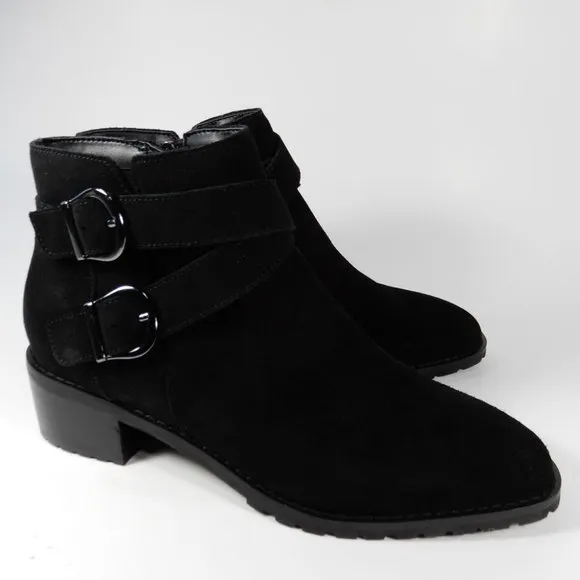 BLONDO Shanna Waterproof BOOTIES Ankle Boots Size 7.5 Black Suede NEW $149