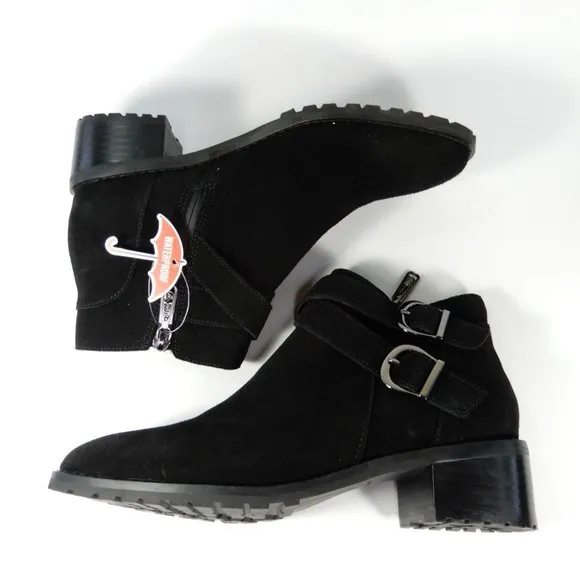 BLONDO Shanna Waterproof BOOTIES Ankle Boots Size 7.5 Black Suede NEW $149