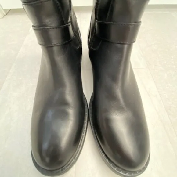 BLONDO Sylvia Dress Black Leather Waterproof Tall Boots 6.5