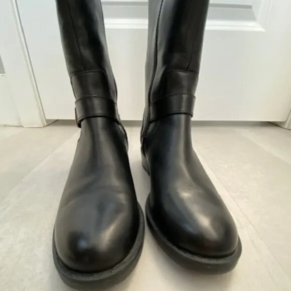 BLONDO Sylvia Dress Black Leather Waterproof Tall Boots 6.5