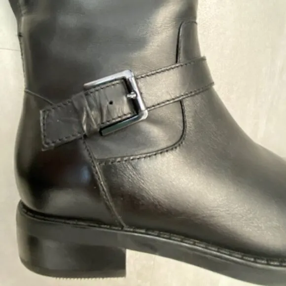 BLONDO Sylvia Dress Black Leather Waterproof Tall Boots 6.5