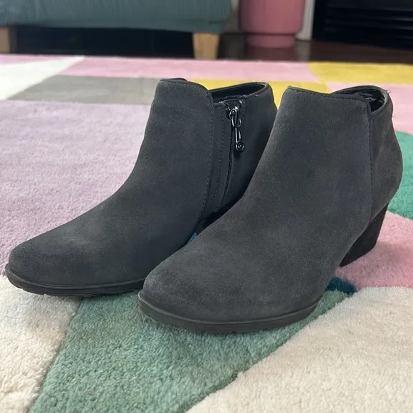 Blondo Villa Waterproof Dark Grey Suede Ankle Boots Booties