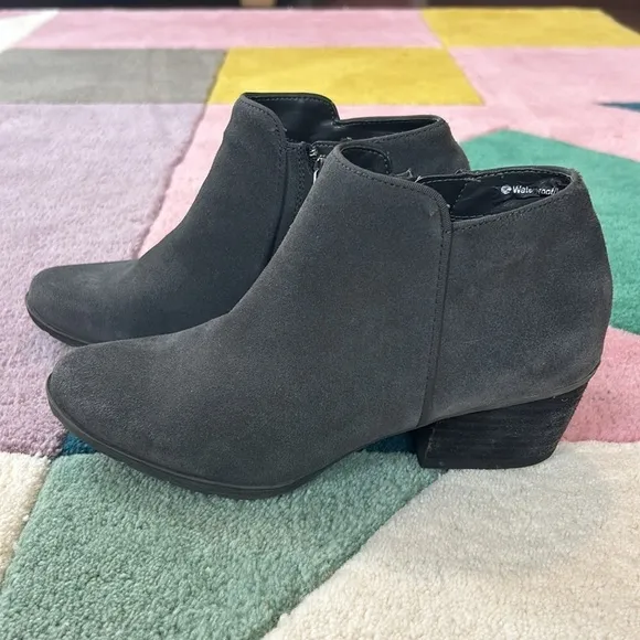 Blondo Villa Waterproof Dark Grey Suede Ankle Boots Booties