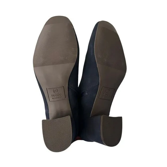 Blondo Waterproof Alida Booties Navy Suede Boots Size 11 MSRP $150