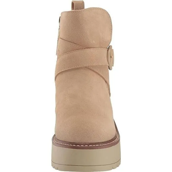 Blondo Women's Giovanni Waterproof Platform Boots Size 9 1/2‎ Sand Suede