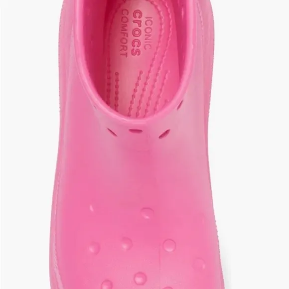 BNIB CROCS Crush Platform Waterproof Boots $80 pink size 8