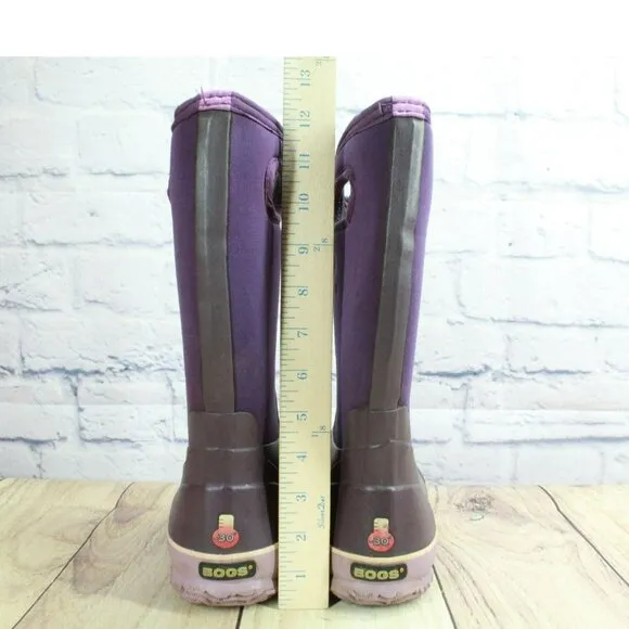 Bogs Classic Purple Rubber Pull On Waterproof Winter Boots Size 5 Youth