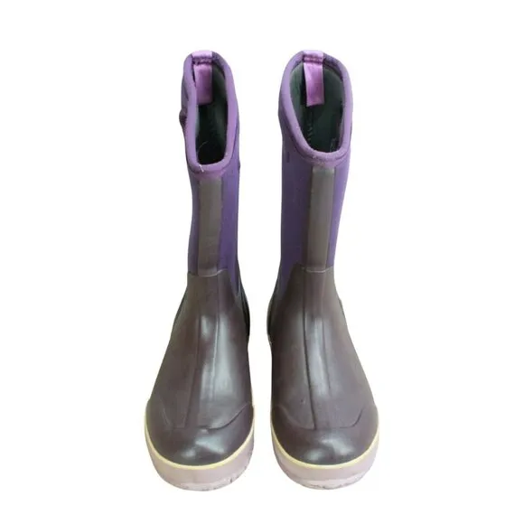 Bogs Classic Purple Rubber Pull On Waterproof Winter Boots Size 5 Youth
