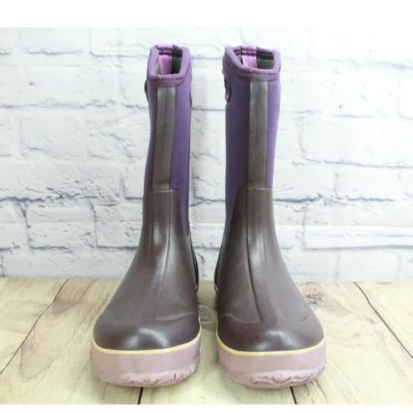 Bogs Classic Purple Rubber Pull On Waterproof Winter Boots Size 5 Youth