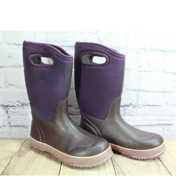 Bogs Classic Purple Rubber Pull On Waterproof Winter Boots Size 5 Youth