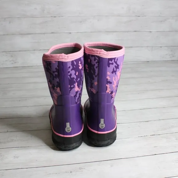 Bogs Girl's Waterproof Rain Snow Boots Youth Size 6 Purple Pink Camo