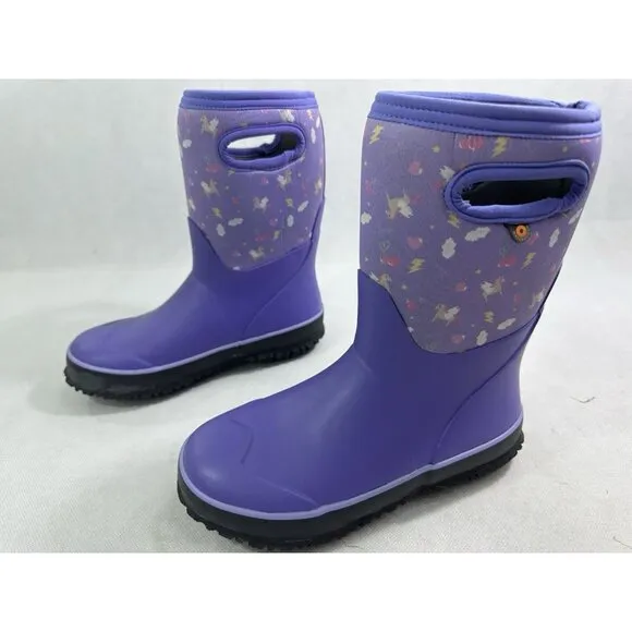 BOGS Grasp Purple Pegasus Youth Size US 4 Waterproof Rain Winter Boots