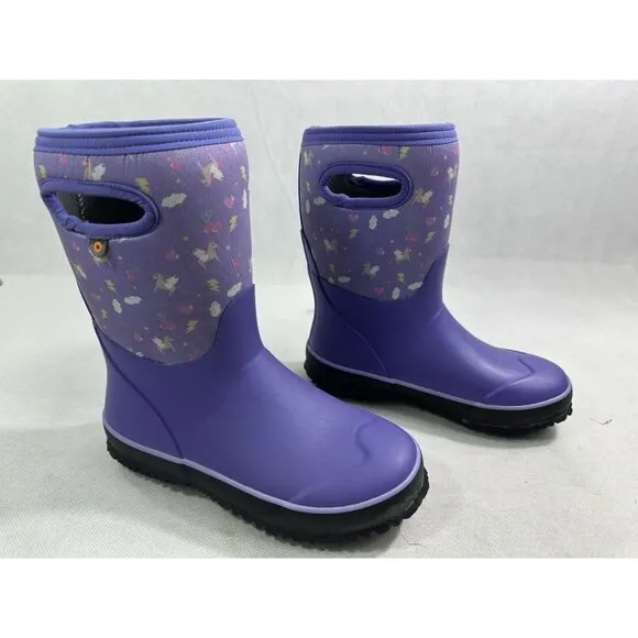 BOGS Grasp Purple Pegasus Youth Size US 4 Waterproof Rain Winter Boots