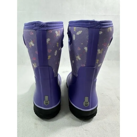 BOGS Grasp Purple Pegasus Youth Size US 4 Waterproof Rain Winter Boots