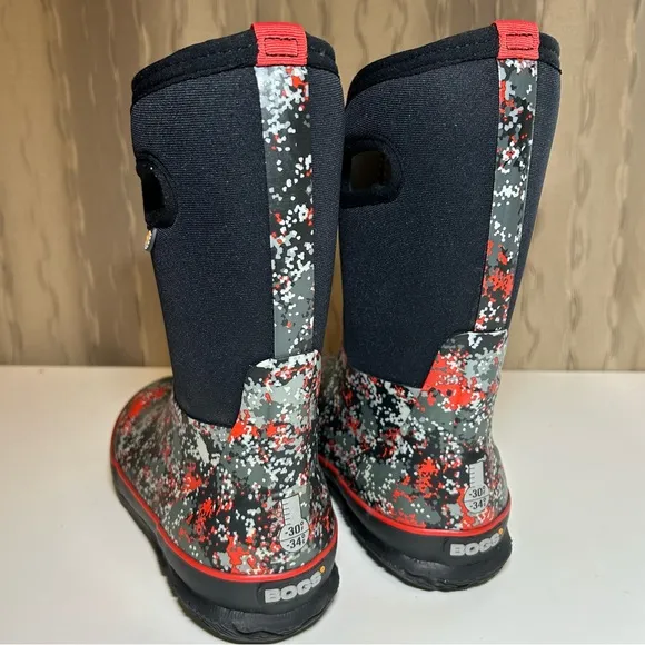 BOGS Kid's Boy's 1 Waterproof Classic Pull On Insulated Boots Handles Micro Camo