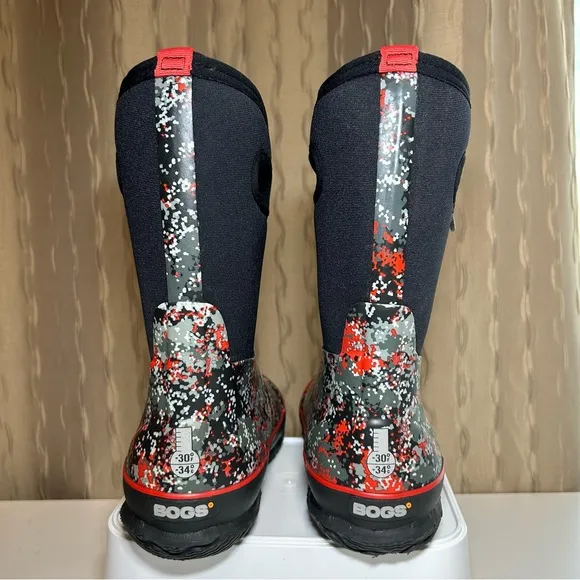 BOGS Kid's Boy's 1 Waterproof Classic Pull On Insulated Boots Handles Micro Camo