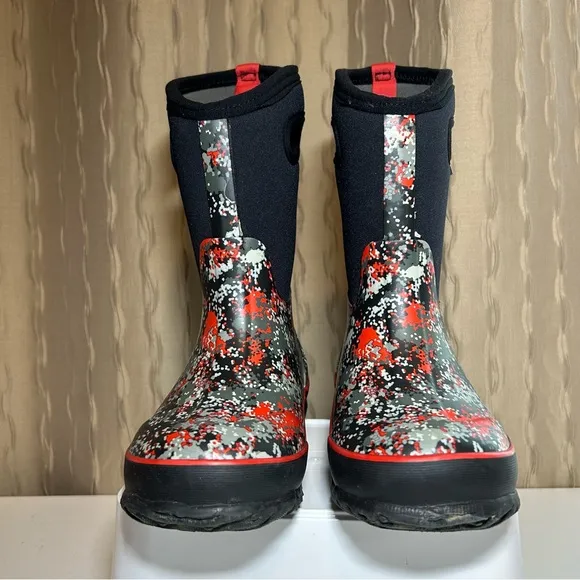 BOGS Kid's Boy's 1 Waterproof Classic Pull On Insulated Boots Handles Micro Camo