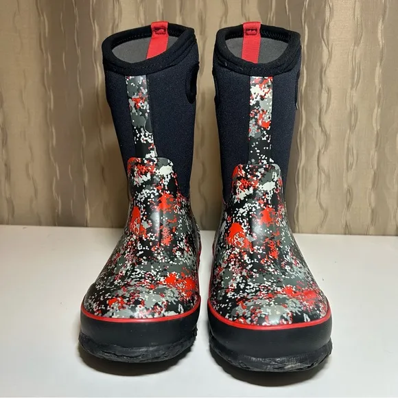 BOGS Kid's Boy's 1 Waterproof Classic Pull On Insulated Boots Handles Micro Camo