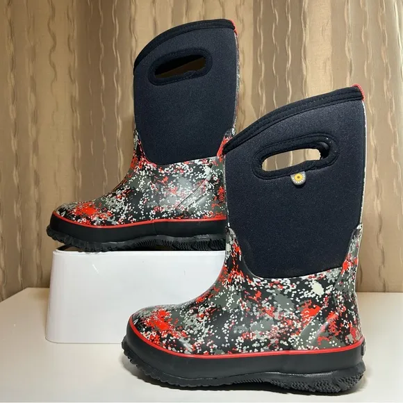 BOGS Kid's Boy's 1 Waterproof Classic Pull On Insulated Boots Handles Micro Camo