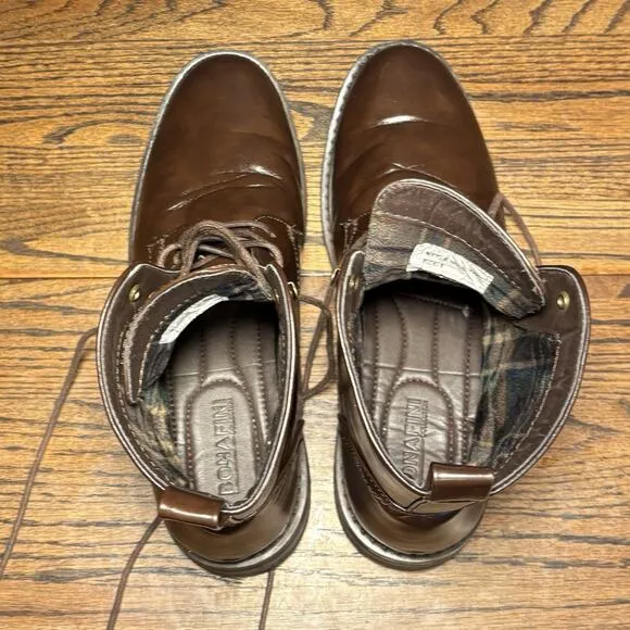 Bonafini D-732 Brown Leather Lace Up Beatle Dress Boots Men’s 8