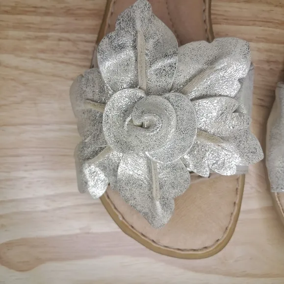 Born Gold Floral Embellished Sandals