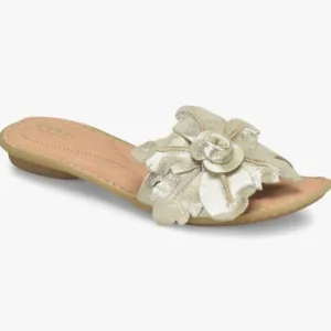 Born Gold Floral Embellished Sandals