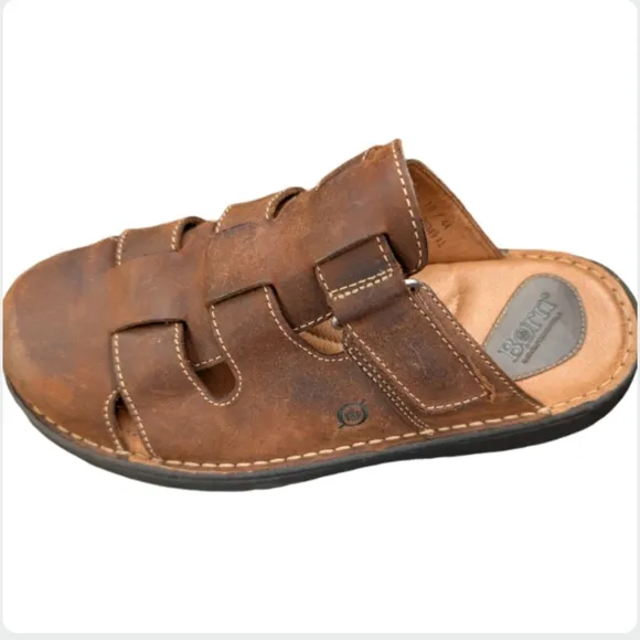 Born Men's Leather Slip-On Fisherman Sandals Size 10/44