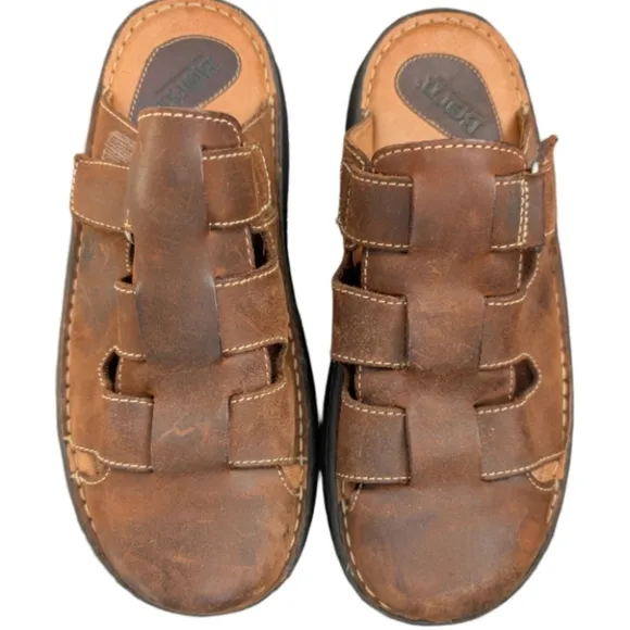 Born Men's Leather Slip-On Fisherman Sandals Size 10/44