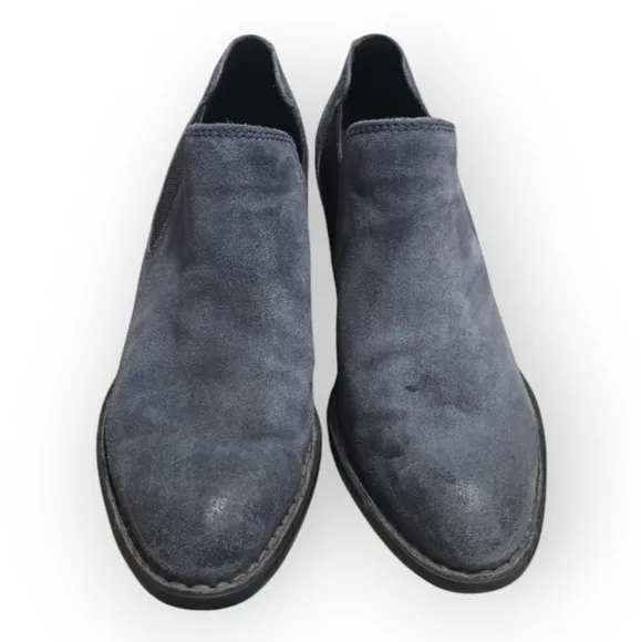 Born Women's Dallia Distressed Suede Booties Shark‎ Blue Grey 8M