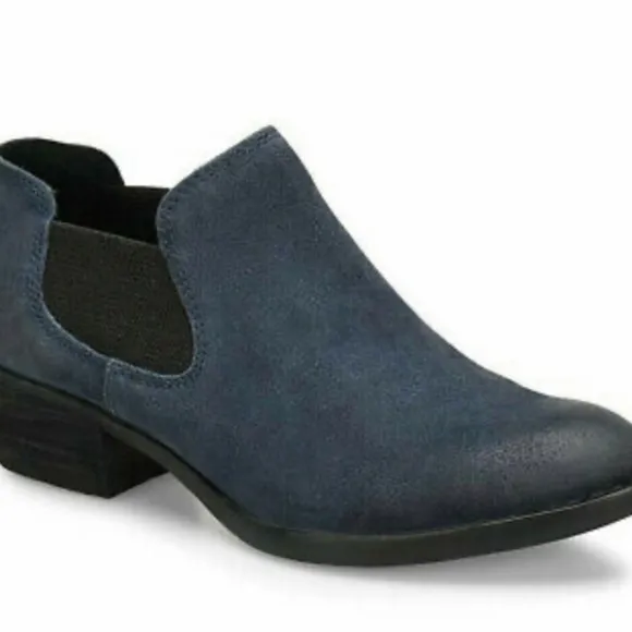Born Women's Dallia Distressed Suede Booties Shark‎ Blue Grey 8M