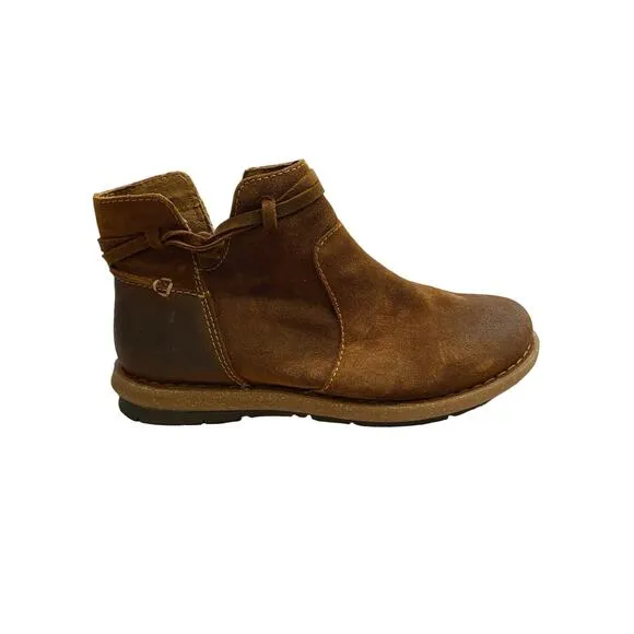 Born Wynter Ankle Boots Booties Leather Suede Comfort Cognac Brown Size 11 M/W