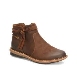 Born Wynter Ankle Boots Booties Leather Suede Comfort Cognac Brown Size 11 M/W