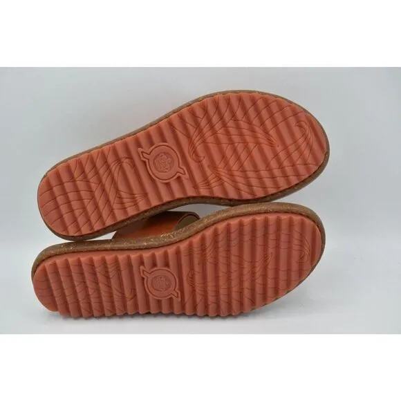 Born Womens Size 7 Morena Orange Papaya Leather Slip on Sandals Shoes