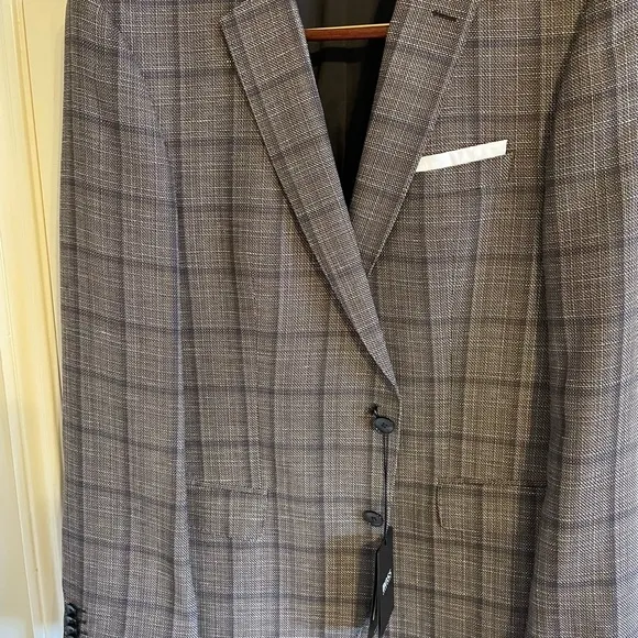 BOSS Hugo Boss Hutsons5 Slim-Fit Windowpane Wool &amp; Linen-Blend Sport Coat