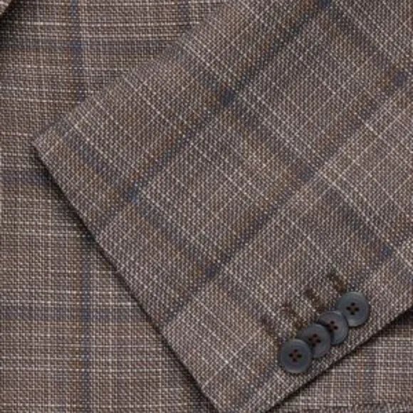 BOSS Hugo Boss Hutsons5 Slim-Fit Windowpane Wool &amp; Linen-Blend Sport Coat